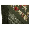 Natural silk hand embroidered shawl G116