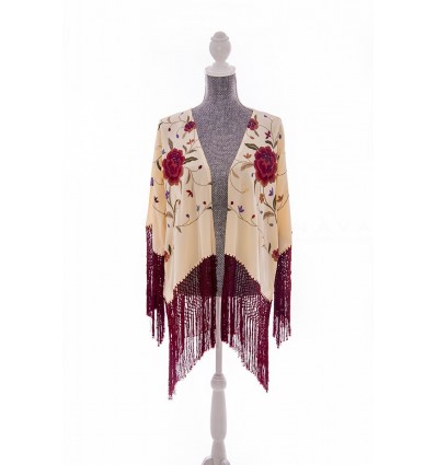 Natural silk hand embroidered jacket CH4