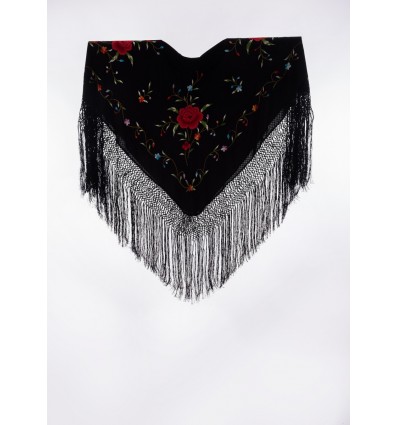 Natural silk hand embroidered shawl MD84