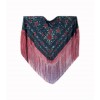 Natural silk hand embroidered shawl G296