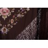 Natural silk hand embroidered shawl G40