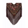 Natural silk hand embroidered shawl G319