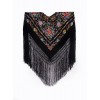 Natural silk hand embroidered shawl G375