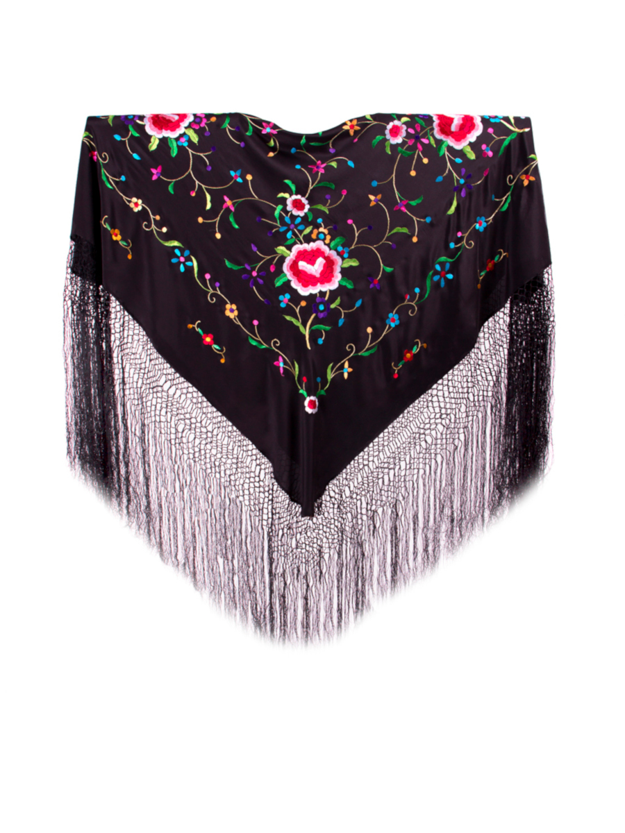 Mantón de Manila bordado a mano de seda natural MB