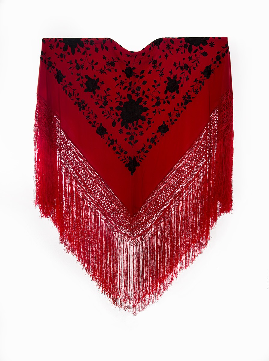 Mantón de Manila bordado a mano de seda natural G357