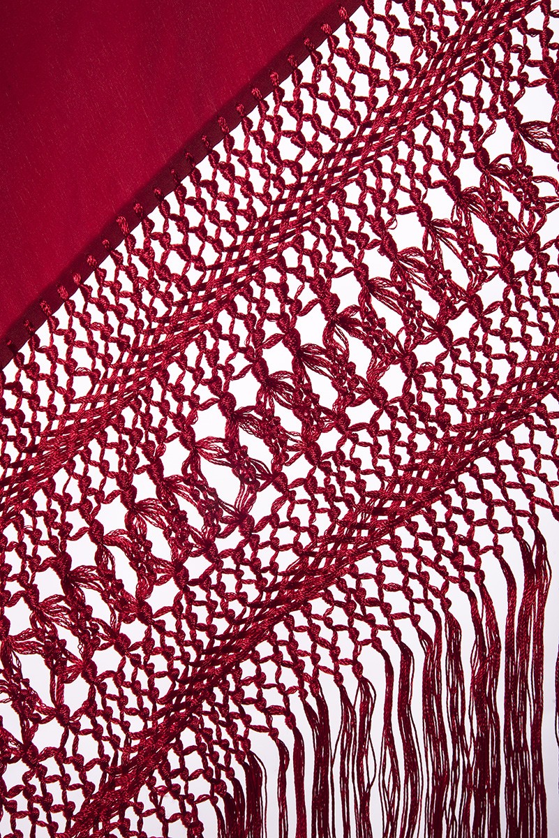 Mantón de Manila bordado a mano de seda natural G357 - Imagen 3