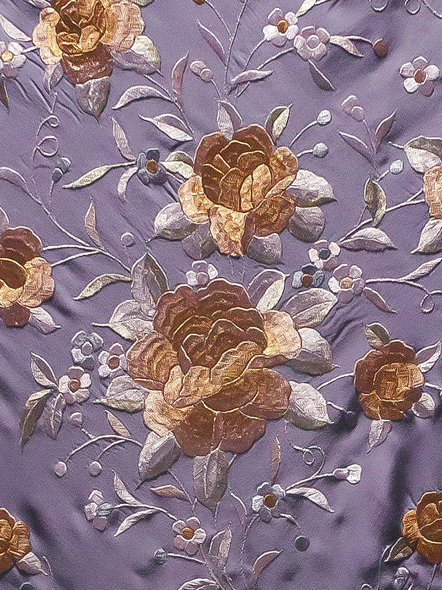 Mantón de Manila bordado a mano de seda natural G500N - Imagen 2