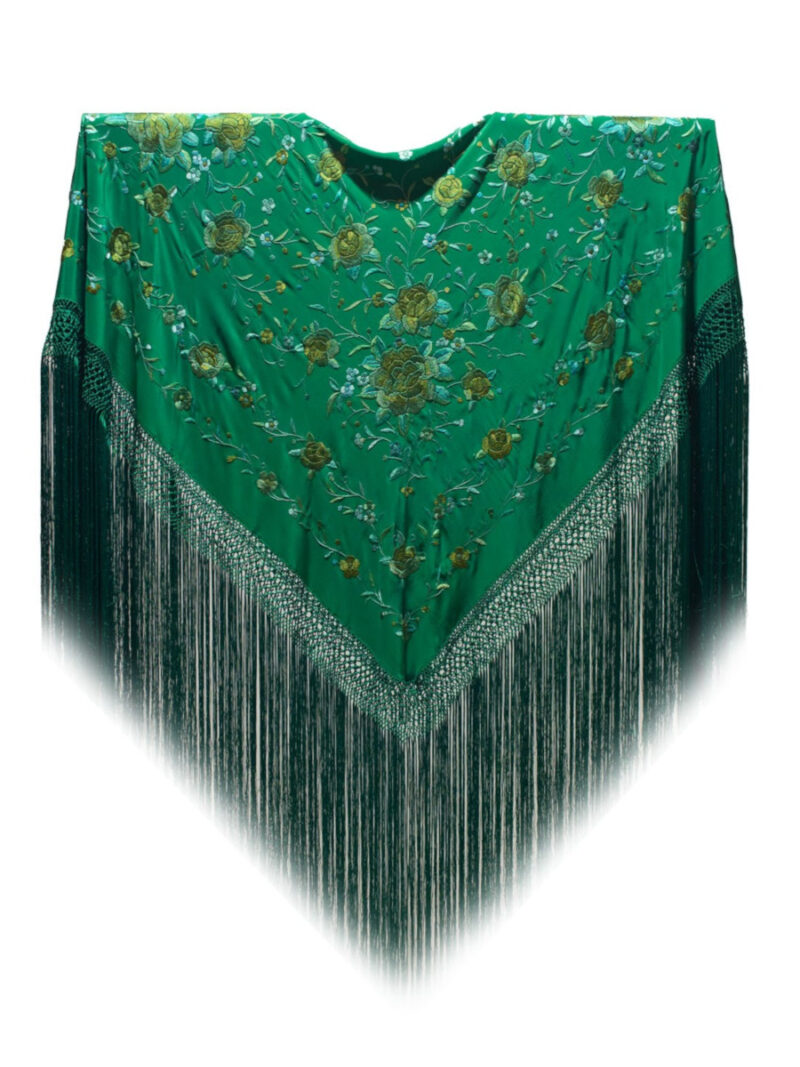Mantón de Manila bordado a mano de seda natural G500N