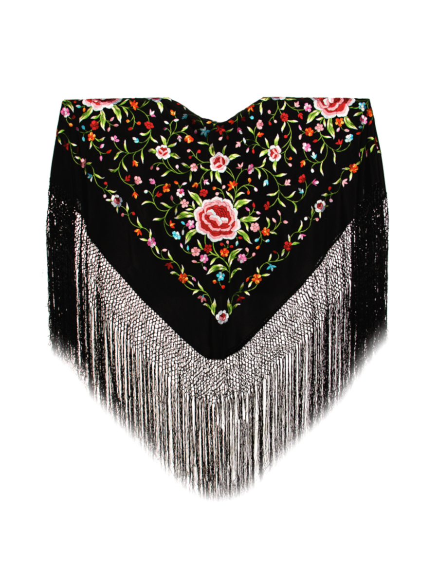 Mantón de Manila bordado a mano de seda natural MD46