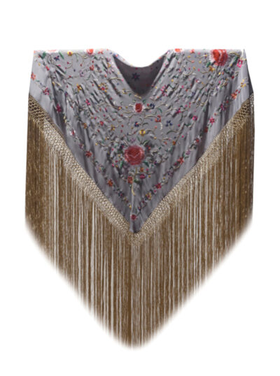 Mantón de Manila bordado a mano de seda natural AC