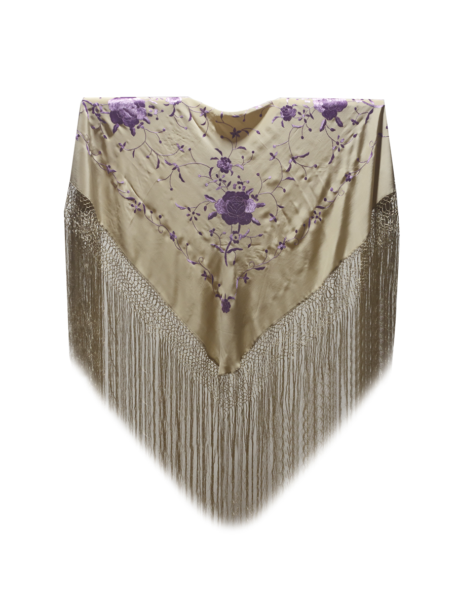 Mantón de Manila bordado a mano de seda natural MD122 colores