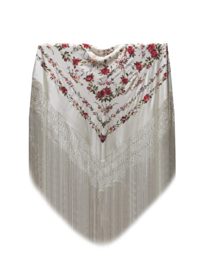 Mantón de Manila bordado a mano de seda natural MD96