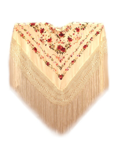 Mantón de Manila bordado a mano de seda natural MD96