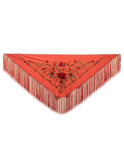 Mantoncillo flamenco bordado flor granate PG4