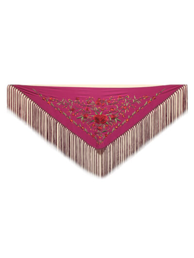 Mantoncillo flamenco bordado flor granate PG4