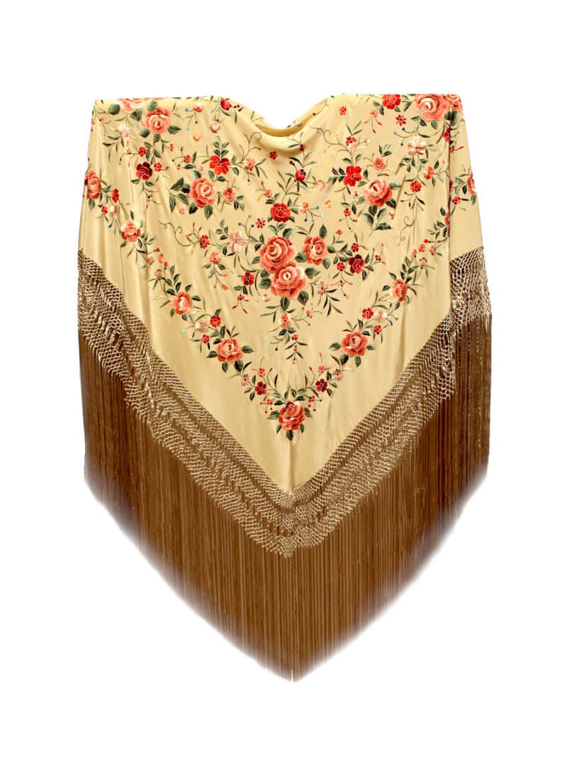 Mantón de Manila bordado a mano de seda natural G107