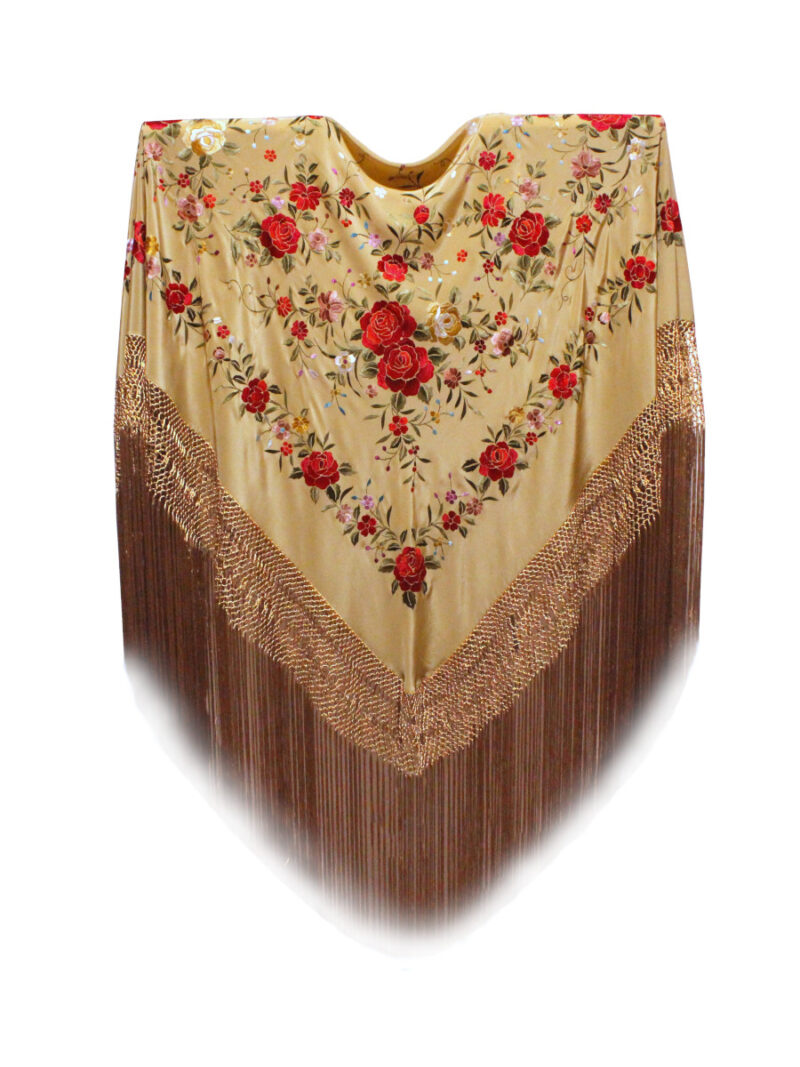Mantón de Manila bordado a mano de seda natural G107