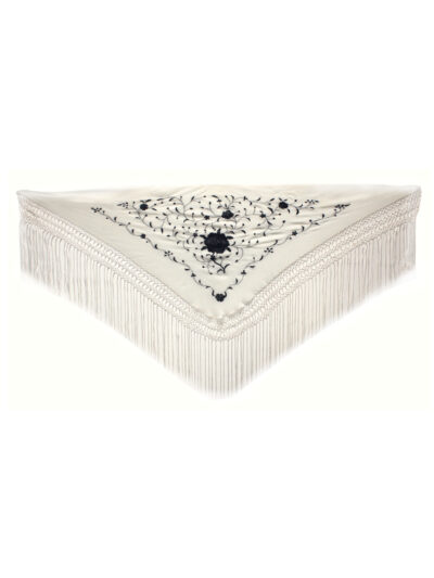 MANTONCILLO FLAMENCO DE SEDA NATURAL BORDADO A MANO PM11