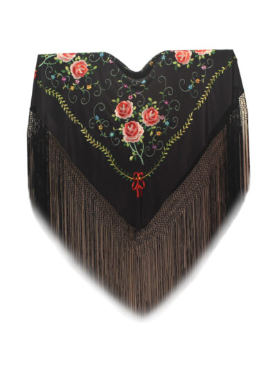 Mantón de Manila bordado a mano de seda natural MD157