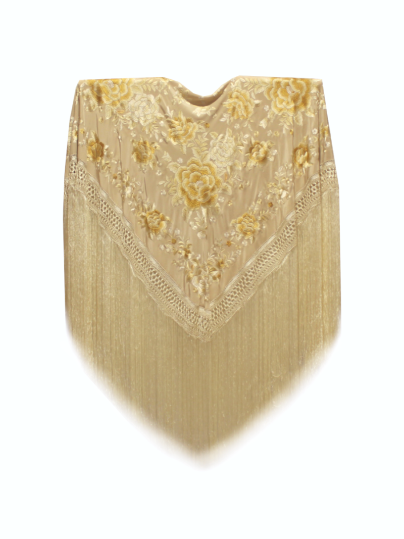 Mantón de Manila bordado a mano de seda natural G115E