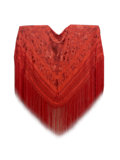 Mantón de Manila bordado a mano de seda natural G1E