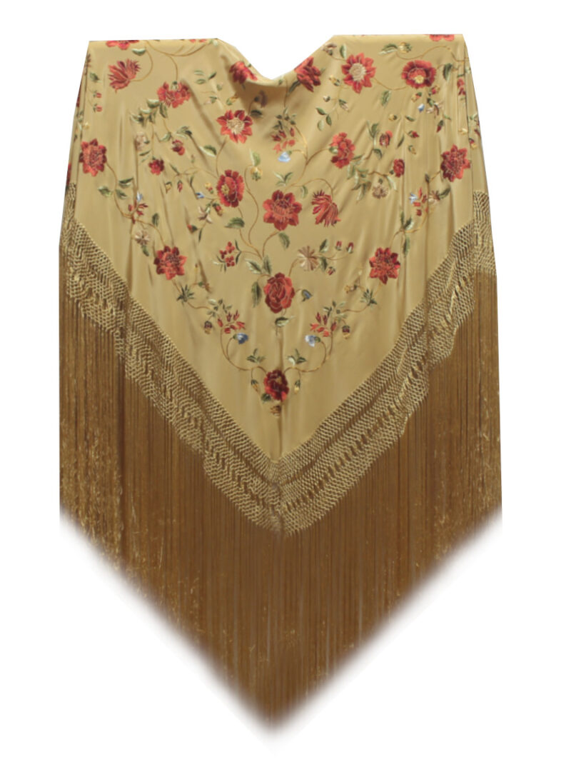 Mantón de Manila bordado a mano de seda natural G580