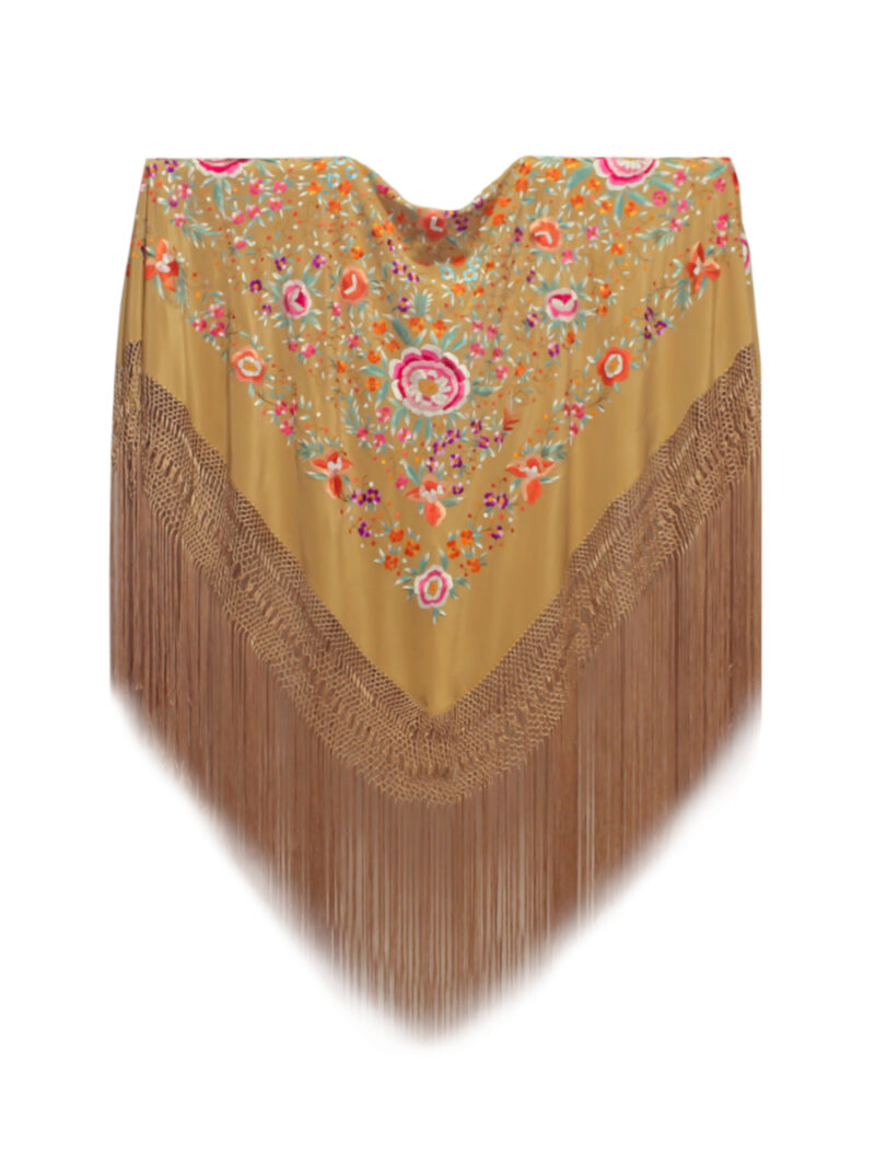 Mantón de Manila bordado a mano de seda natural G283