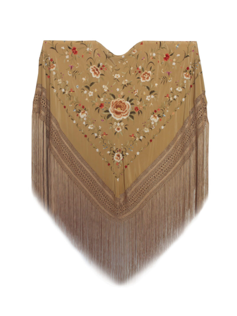 Mantón de Manila bordado a mano de seda natural G376