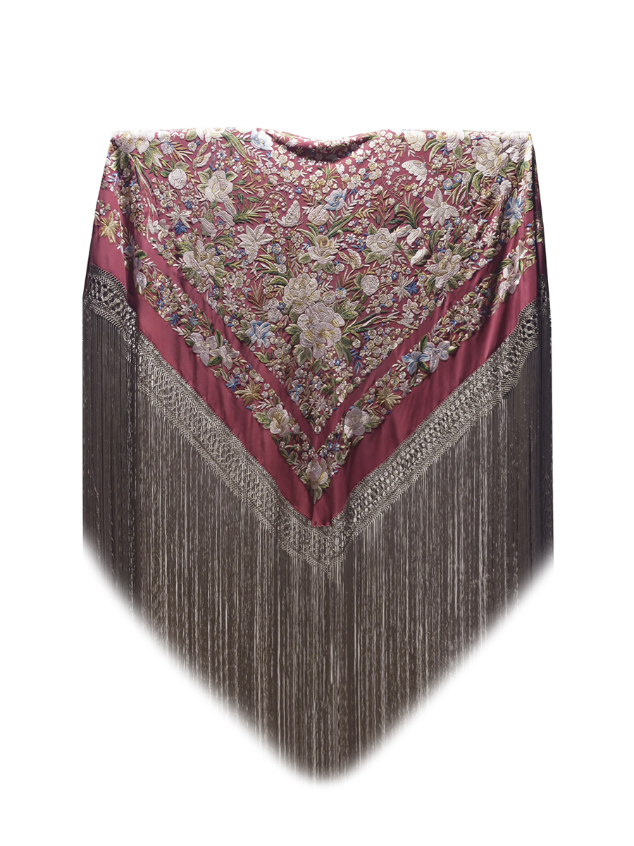 Mantón de Manila bordado a mano de seda natural G363M