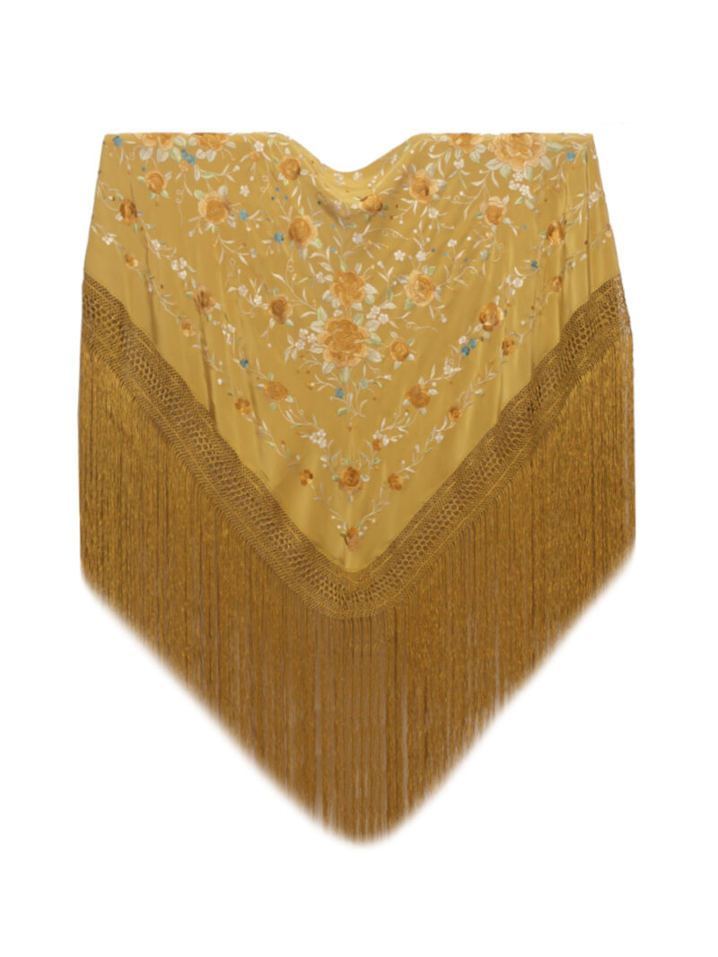 Mantón de Manila bordado a mano de seda natural G500N