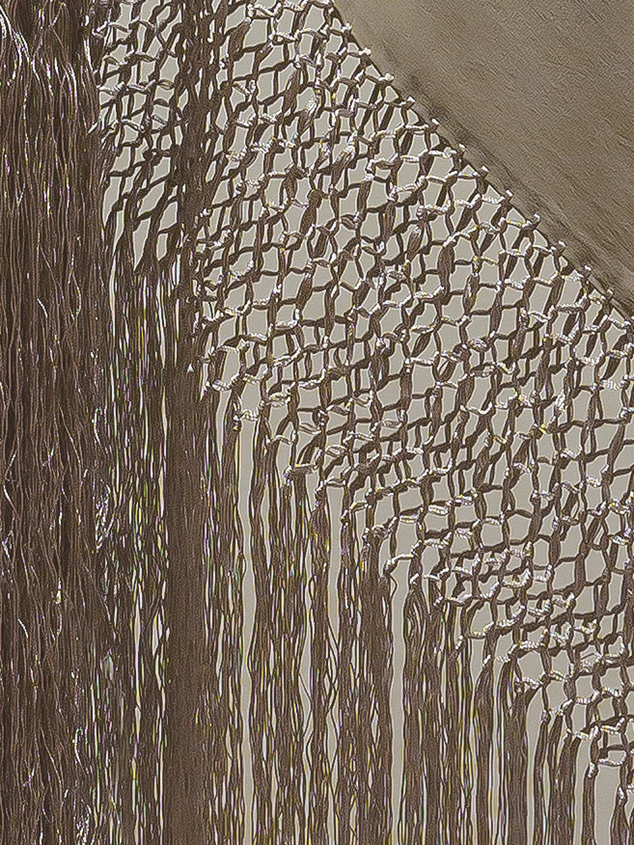 Mantón de Manila bordado a mano de seda natural MD104 beiges - Imagen 3