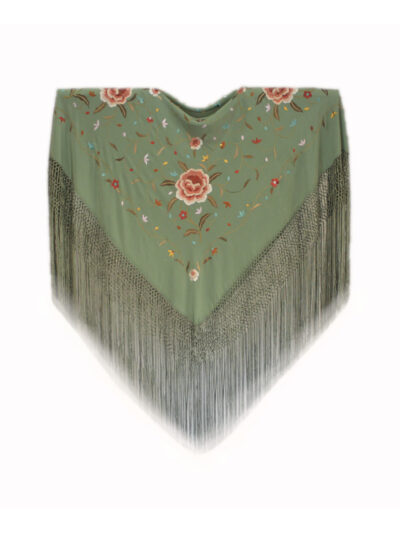 Mantón de Manila bordado a mano de seda natural MD104 colores