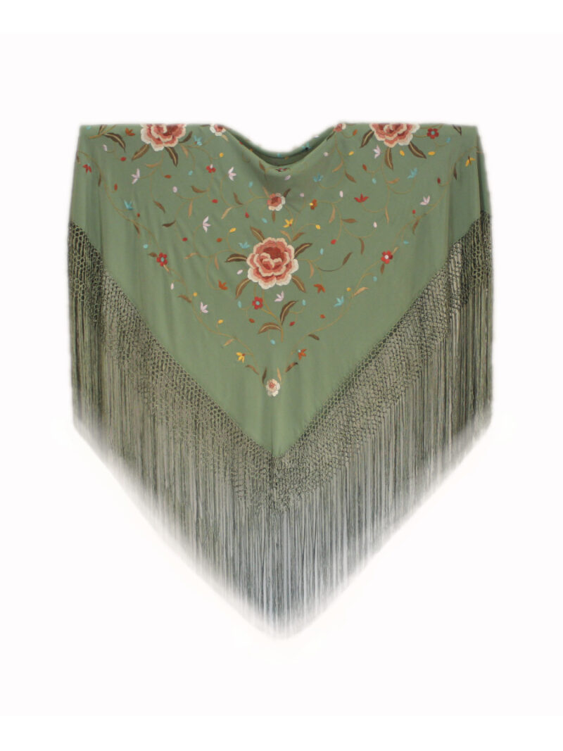 Mantón de Manila bordado a mano de seda natural MD104 colores