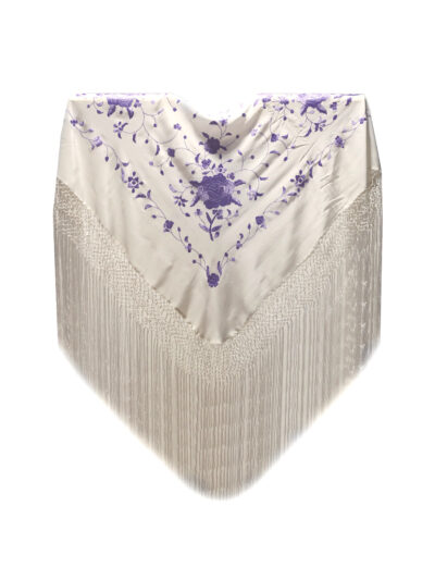 Mantón de Manila bordado a mano de seda natural MD122 colores