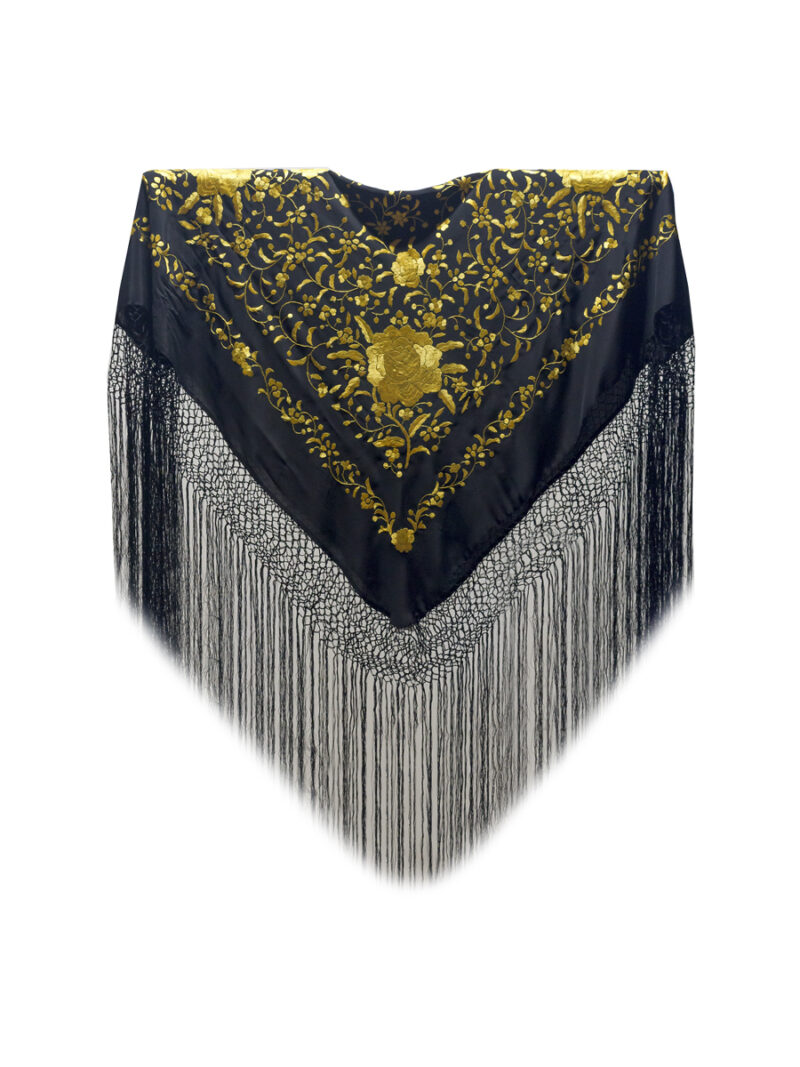 Mantón de Manila bordado a mano de seda natural MD122E