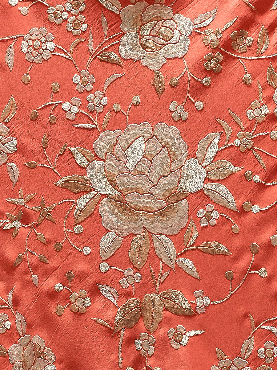 Mantón de Manila bordado a mano de seda natural MD36 - Imagen 2