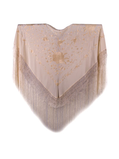 Mantón de Manila bordado a mano de seda natural MD46E