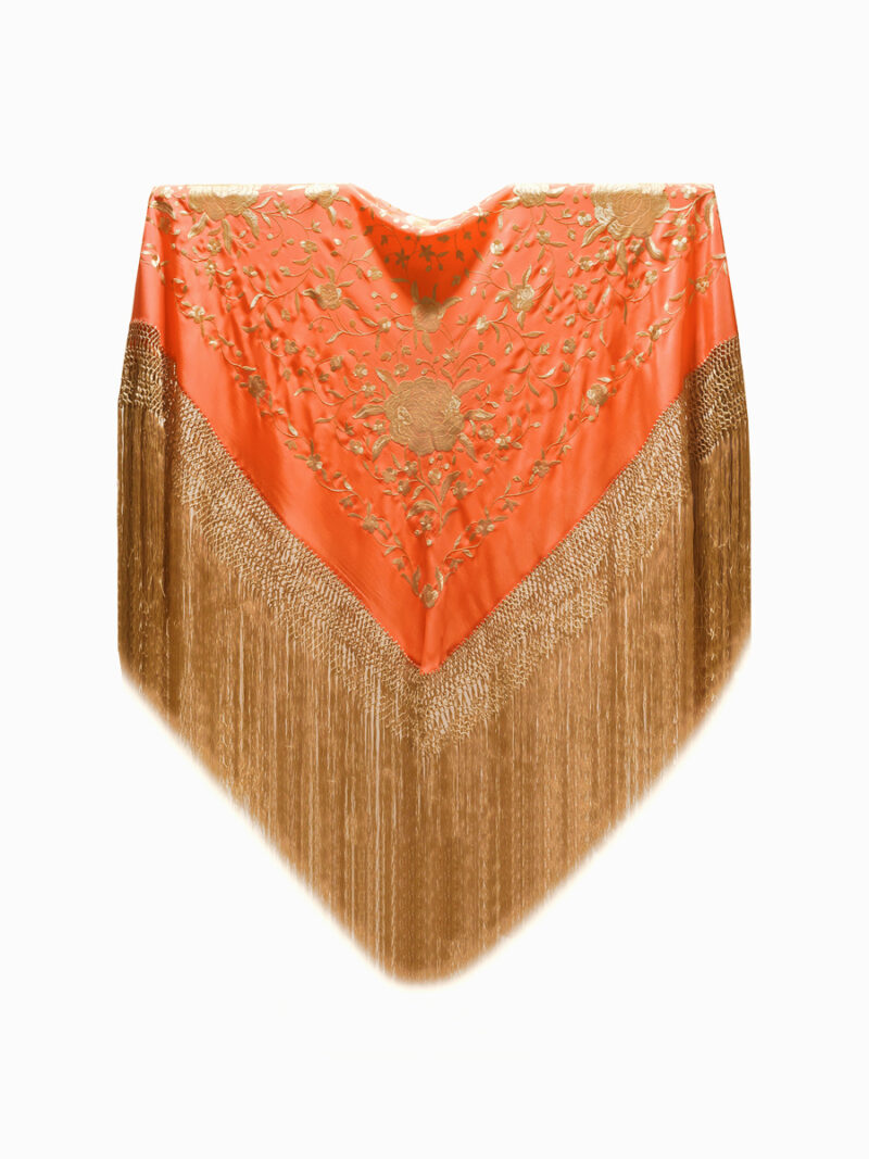 Mantón de Manila bordado a mano de seda natural MD46E