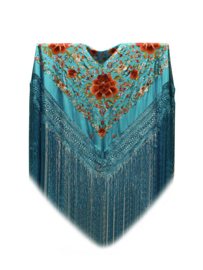 Mantón de Manila bordado a mano de seda natural MD78E