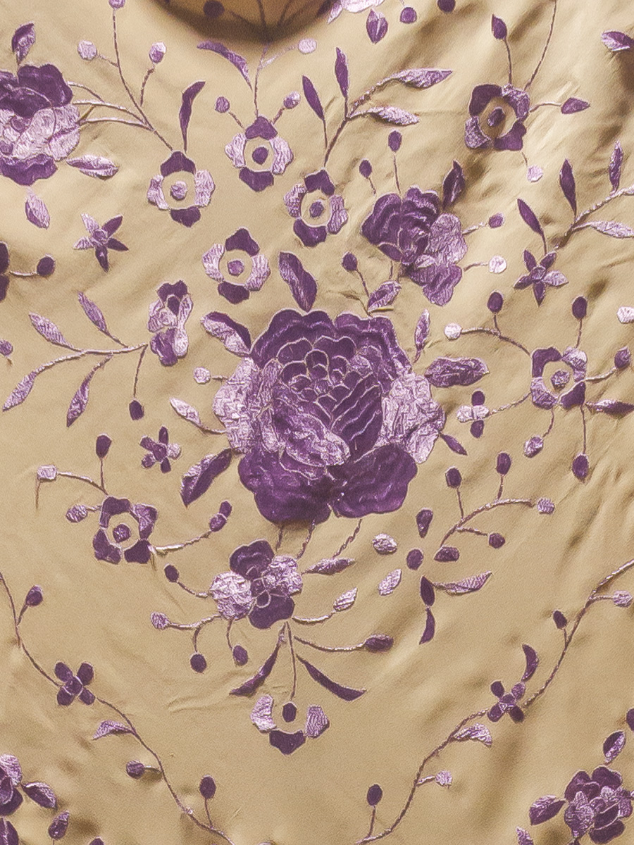 Mantón de Manila bordado a mano de seda natural AE - Imagen 2