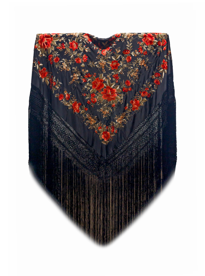 Mantón de Manila bordado a mano de seda natural G691