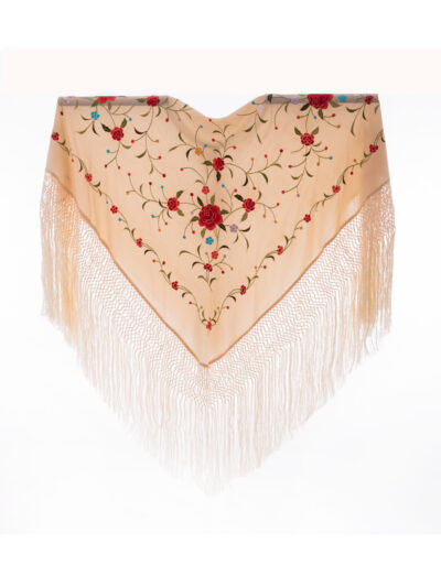 Mantón de Manila bordado a mano de seda natural MD55