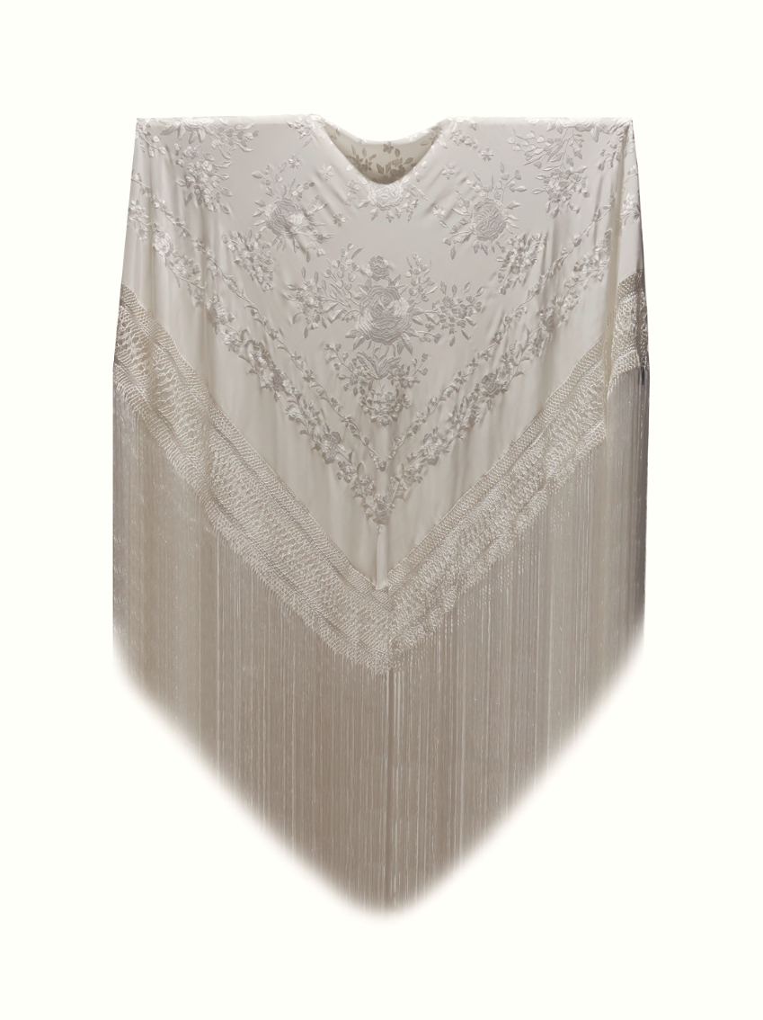Mantón de Manila bordado a mano de seda natural G670