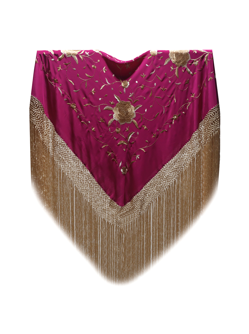 Mantón de Manila bordado a mano de seda natural MD104