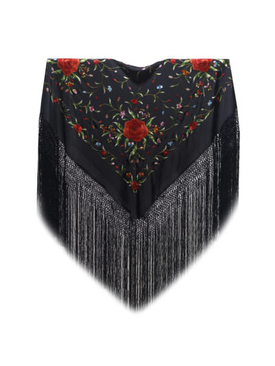 Mantón de Manila bordado a mano de seda natural MD139