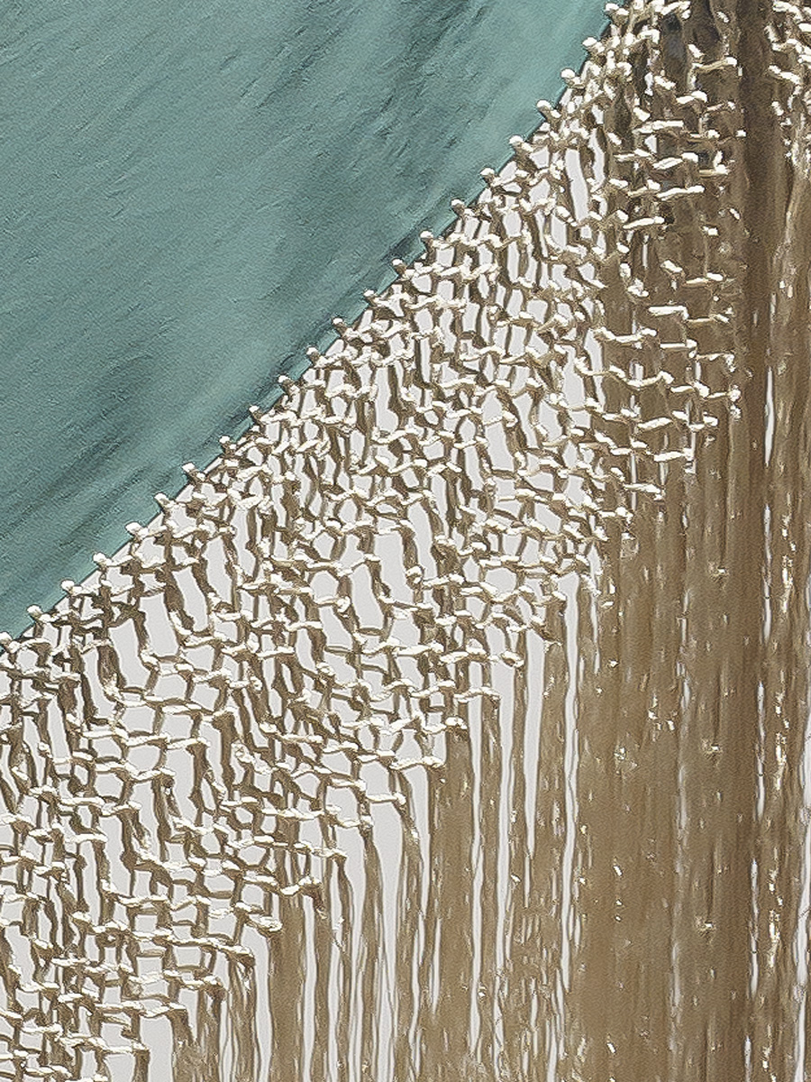 Mantón de Manila bordado a mano de seda natural MD162 verdes - Imagen 3