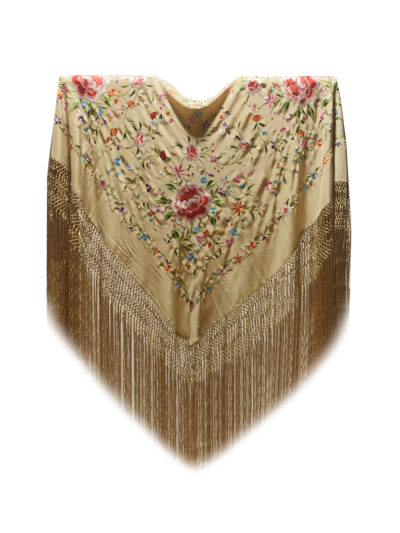 Mantón de Manila bordado a mano de seda natural MD46E