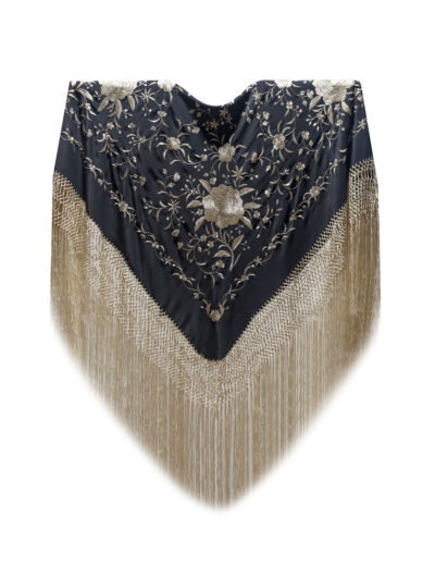 Mantón de Manila bordado a mano de seda natural MD46E