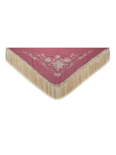 Mantoncillo rosas bordado beige