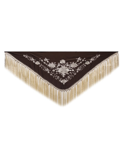 Mantoncillo rosas bordado beige
